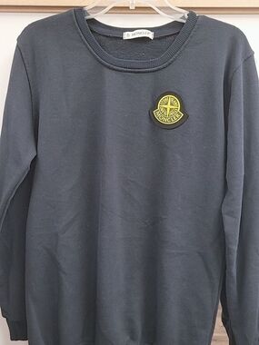 Moncler Navy Sweatshirt with Yellow Logo Patch